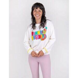 Mokuyobi Sweatshirt Womens L Cream Good Funny Business Clown Ric Rac Trim trendy